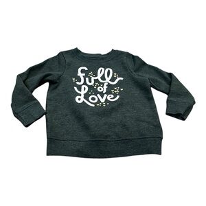 Cat & Jack Girls Full of Love Sweatshirt Gray White Gold Crewneck Size 3T Hearts